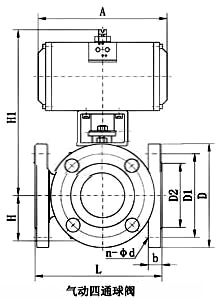 氣動四通球閥_配GT執(zhí)行器